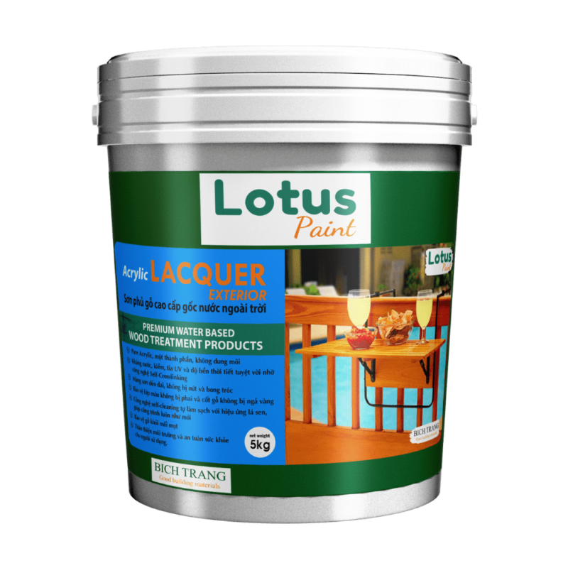Sơn Phủ Bóng Gốc Nước Lotus Acrylic Lacquer - Exterior