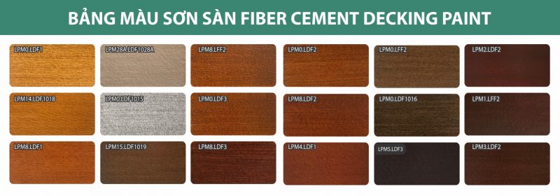 Bảng màu sơn sàn fiber cement giả gỗ Decking Paint