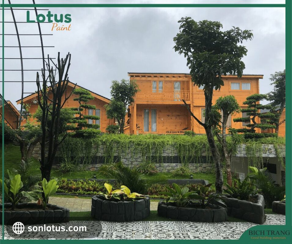Hình ảnh công trình thực tế sử dụng sơn gỗ ngoài trời Lotus