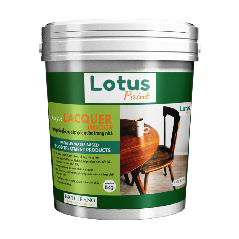 Sơn Phủ Bóng Gốc Nước Lotus Acrylic Lacquer - Interior
