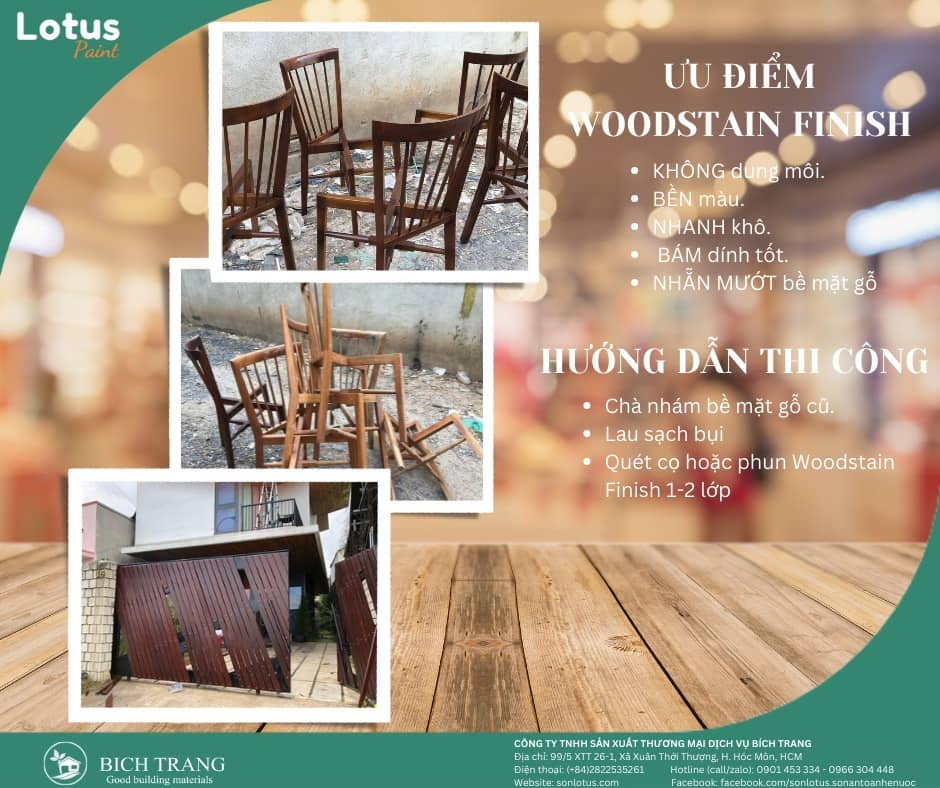 Làm mới đồ gỗ đón tết với sơn Lotus Woodstain Finish Làm mới đồ gỗ đón tết với sơn Lotus Woodstain Finish