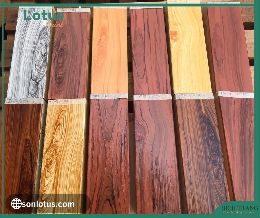 Bảng màu sơn giả gỗ trên sắt