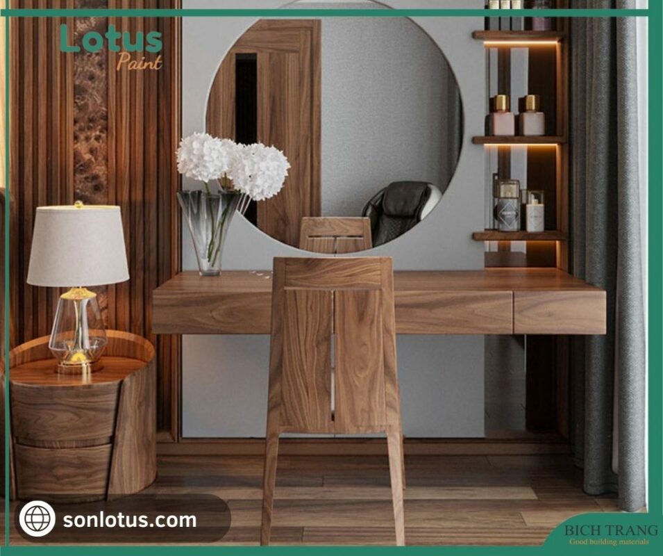 Bàn phấn phòng ngủ bằng gỗ