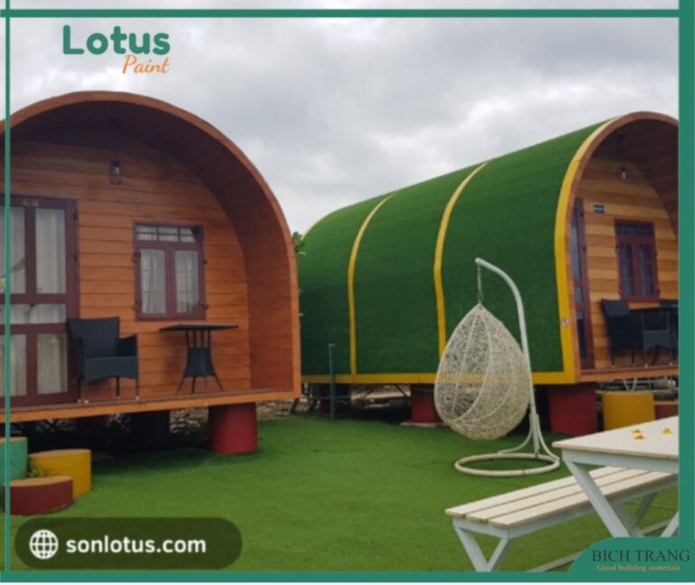Hình ảnh thực tế công trình sử dụng sơn giả gỗ Lotus