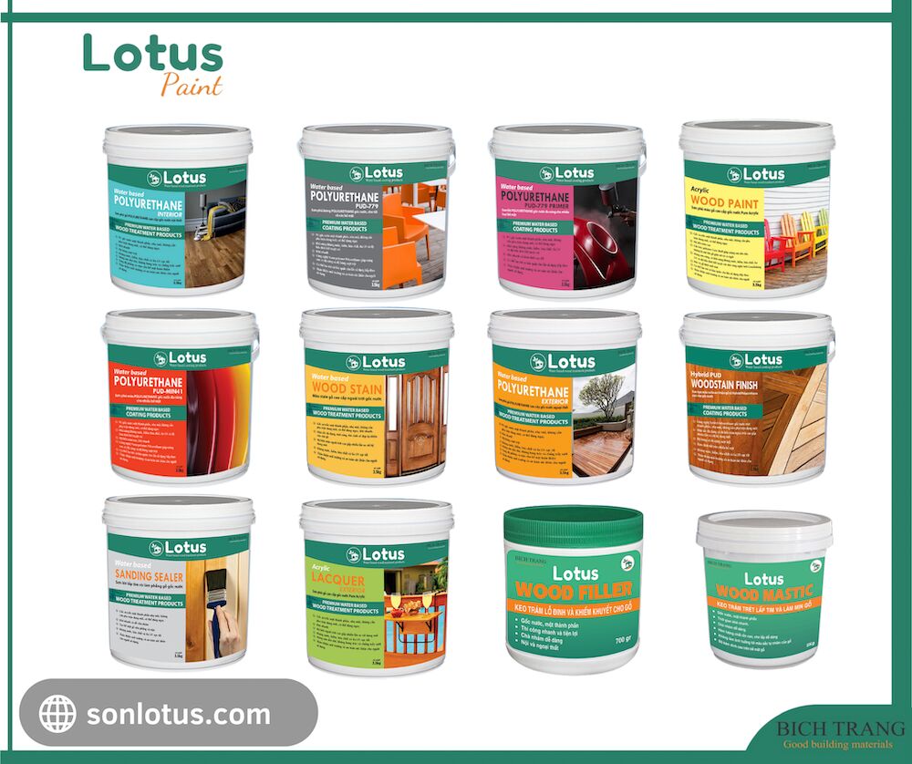 Bộ sản phẩm sơn gỗ Lotus Bộ sản phẩm sơn gỗ Lotus