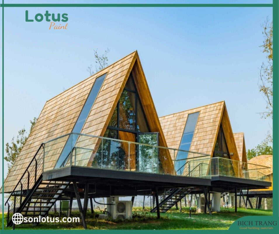 Mẫu nhà bungalow lắp ghép tam giác